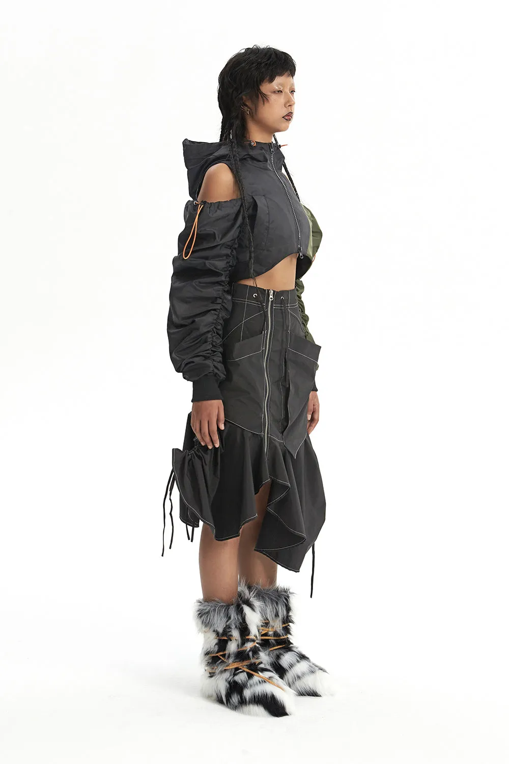 CURFEW REBEL drawstring skirt