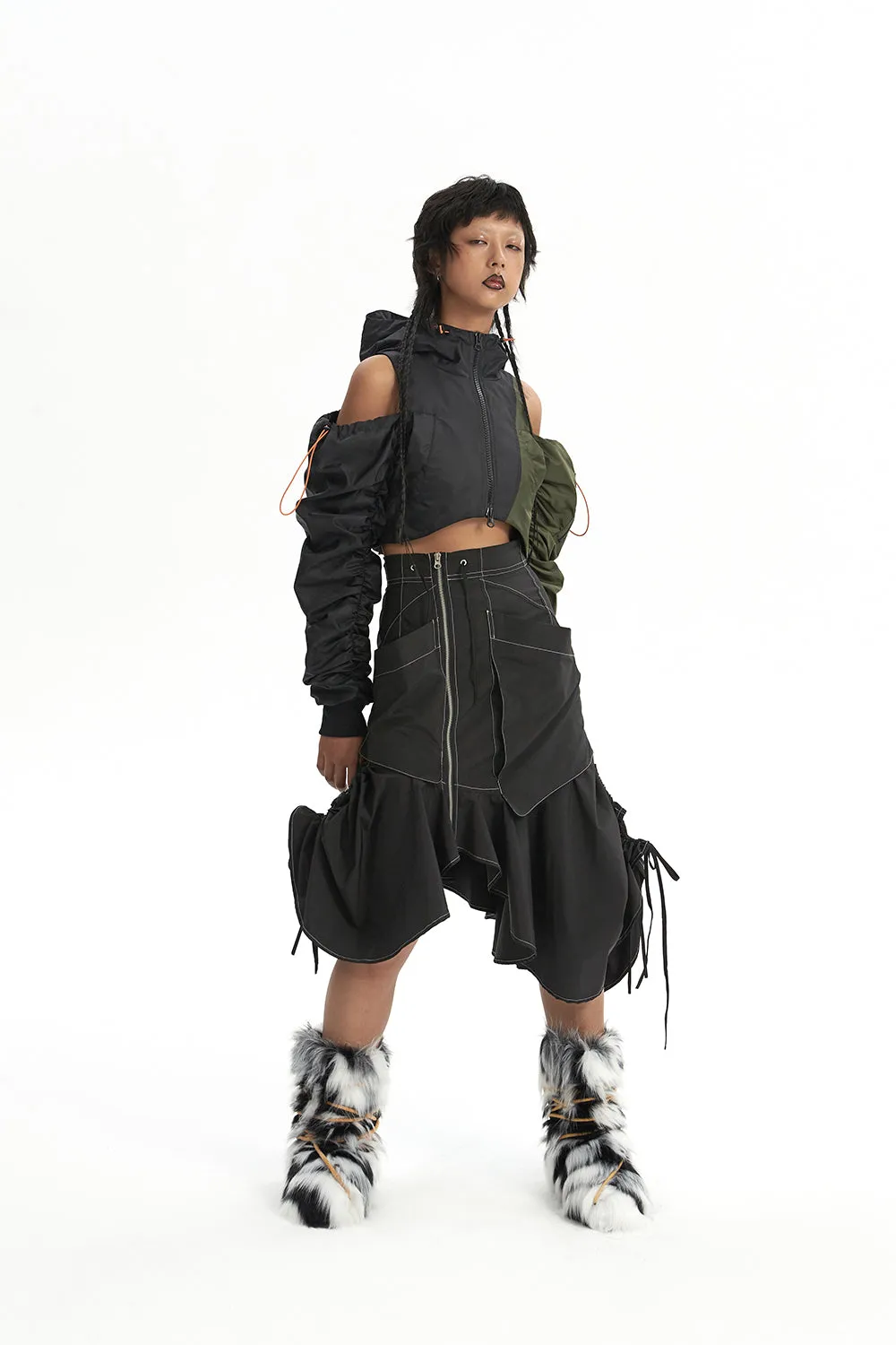 CURFEW REBEL drawstring skirt