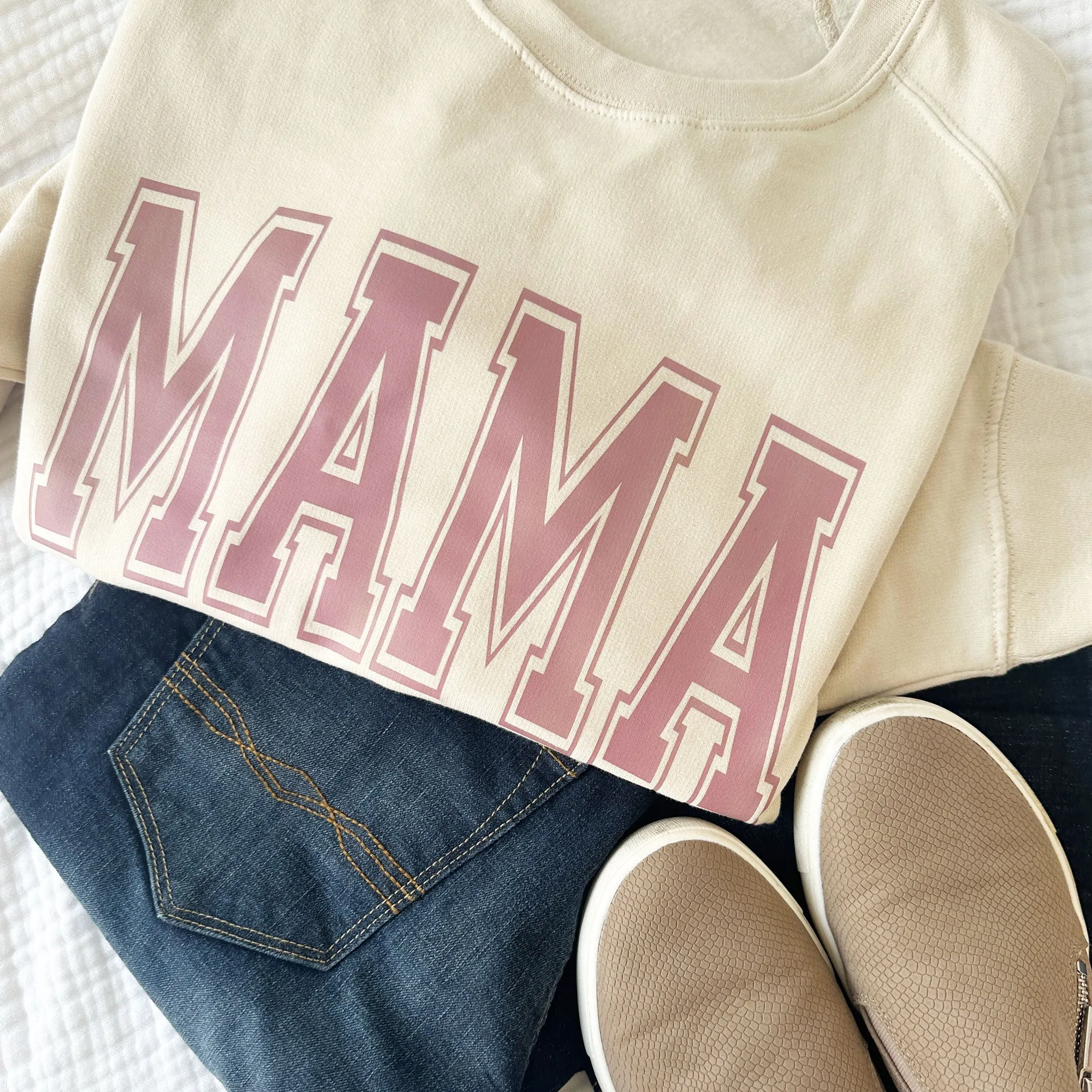 Custom Varsity MAMA Oversized Ladies Pullover