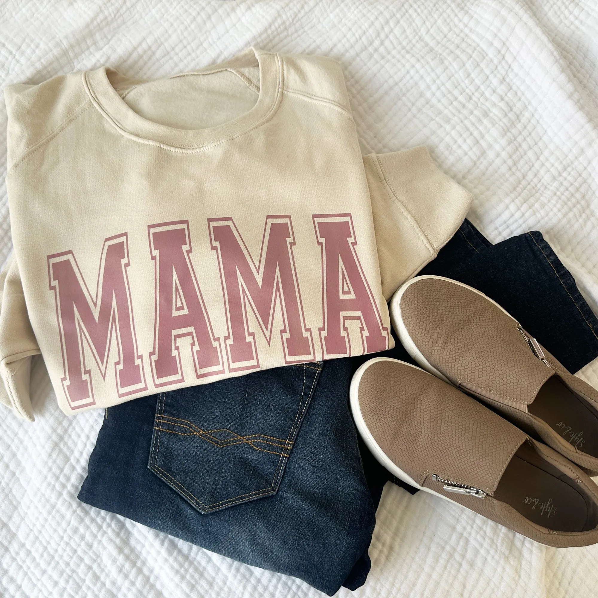 Custom Varsity MAMA Oversized Ladies Pullover