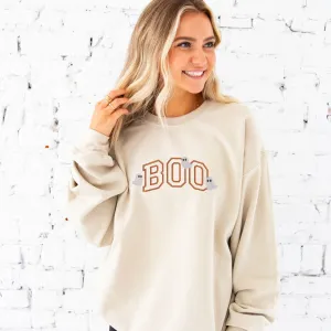 Customizable Boo With Embroidered Ghost Gemma Crewneck Sweatshirt