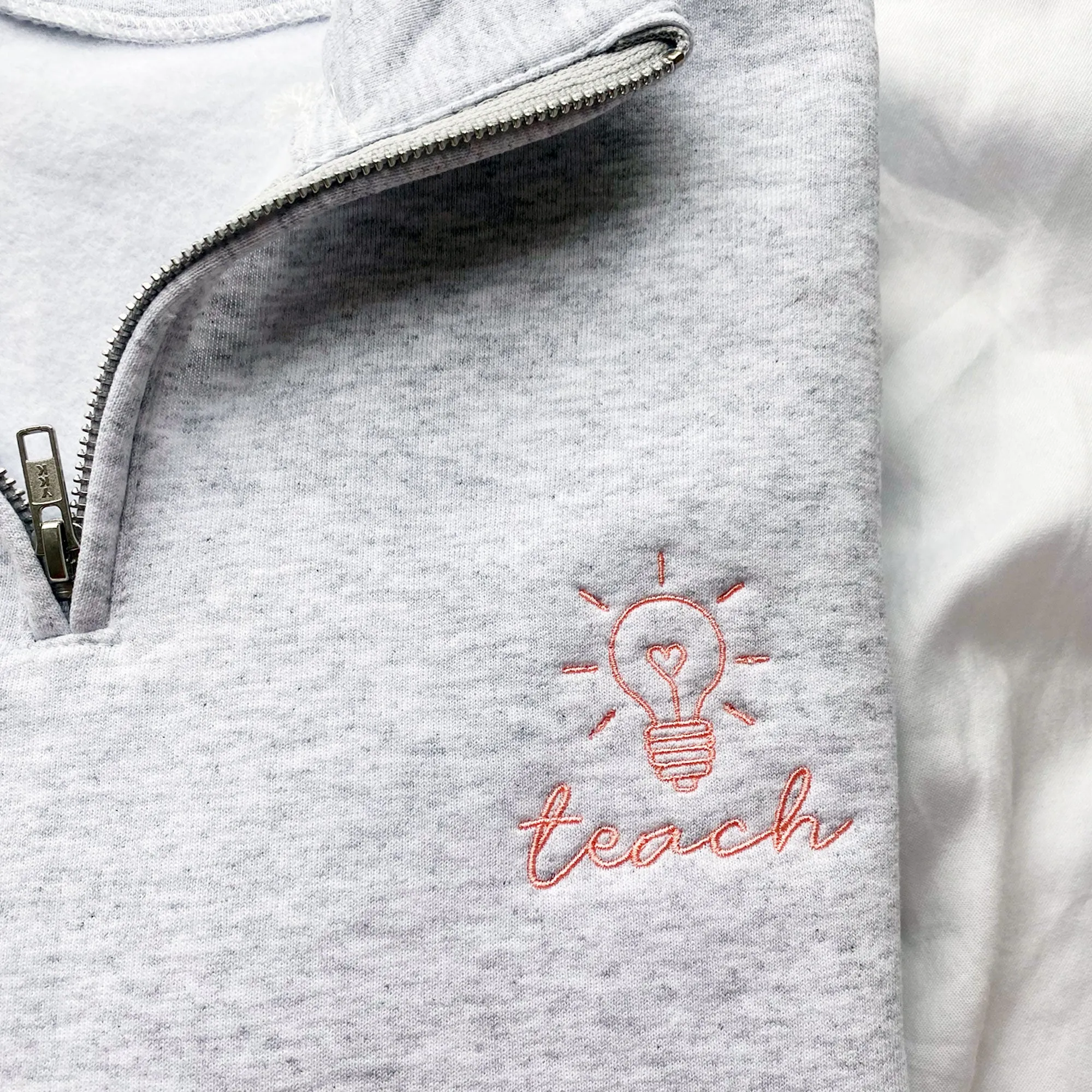 Cute Teacher Lightbulb Jessie Quarter Zip