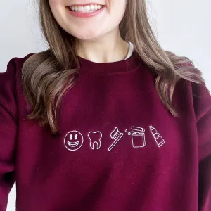 Embroidered Dental Cute Icons Gemma Sweatshirt