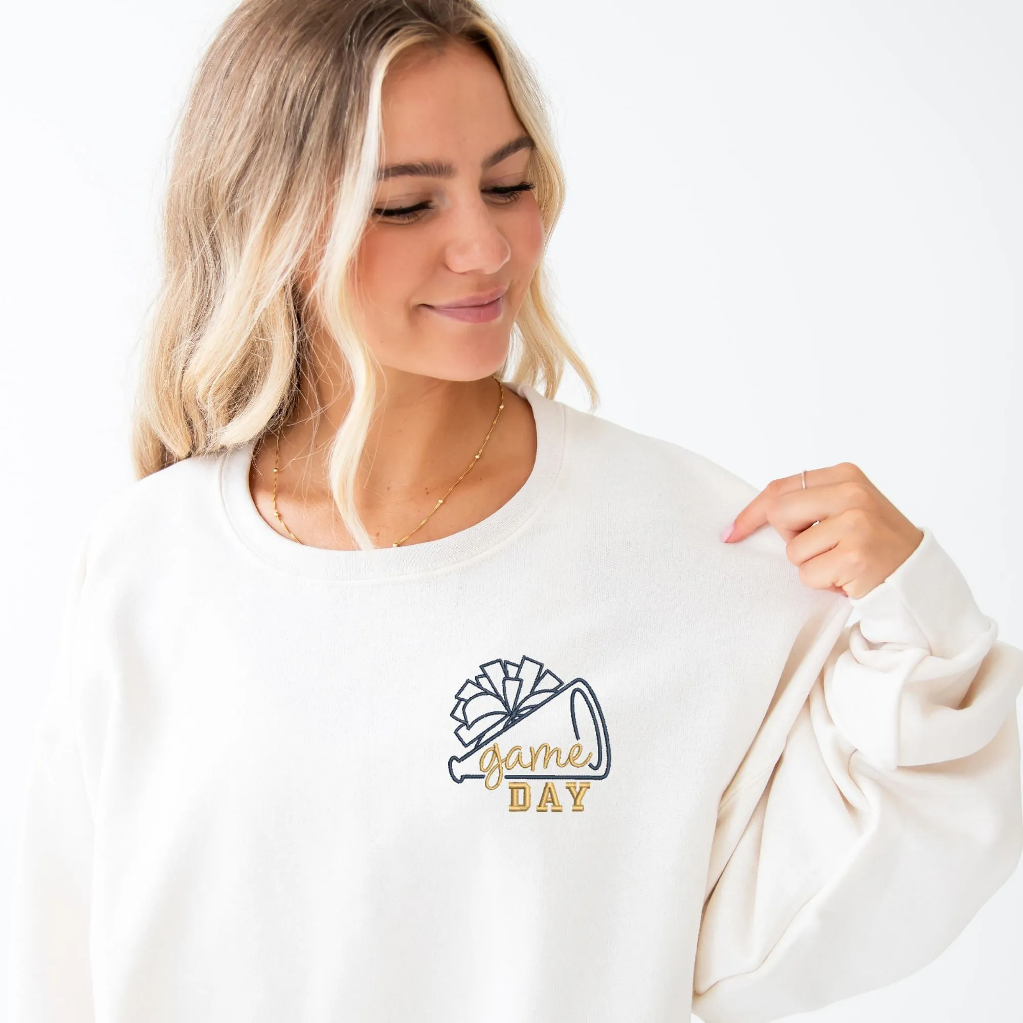 Embroidered Game Day Cheer Crewneck Sweatshirt