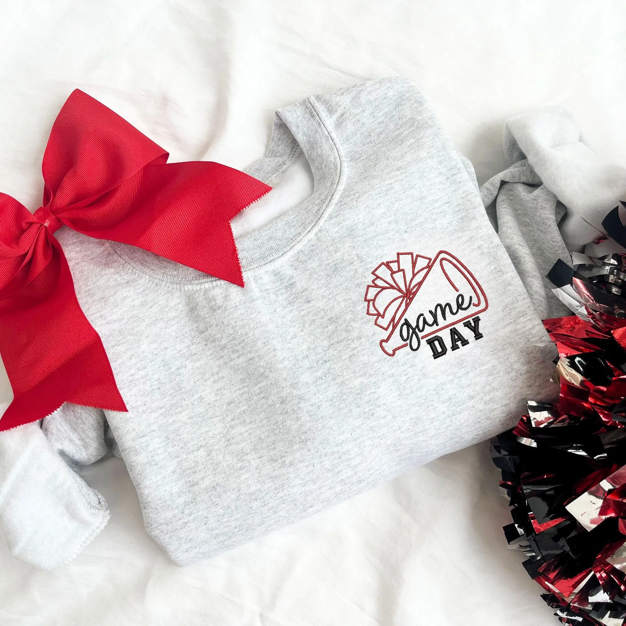 Embroidered Game Day Cheer Crewneck Sweatshirt