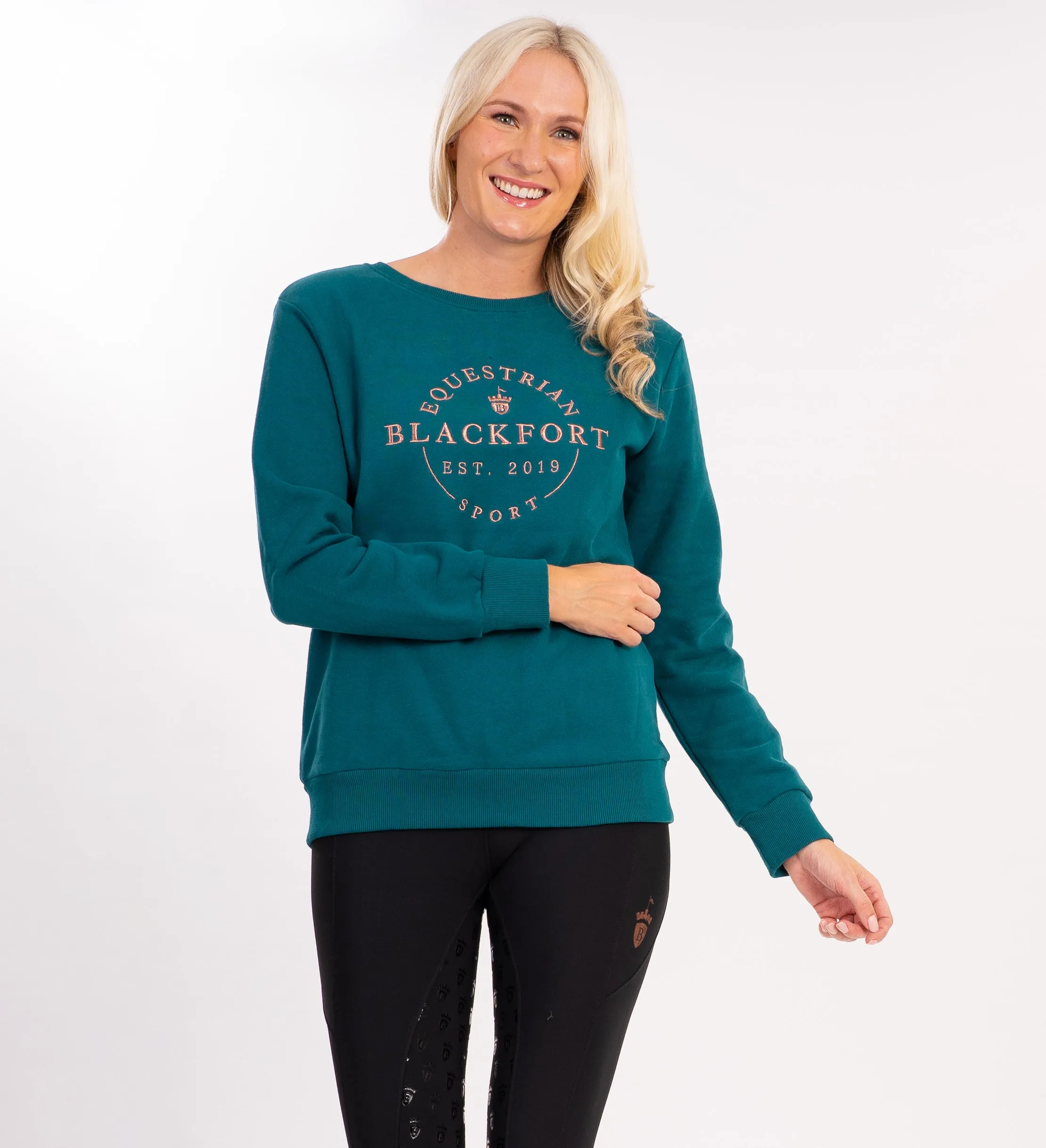 Emerald Green & Rose Gold - Round Neck Sweatshirt