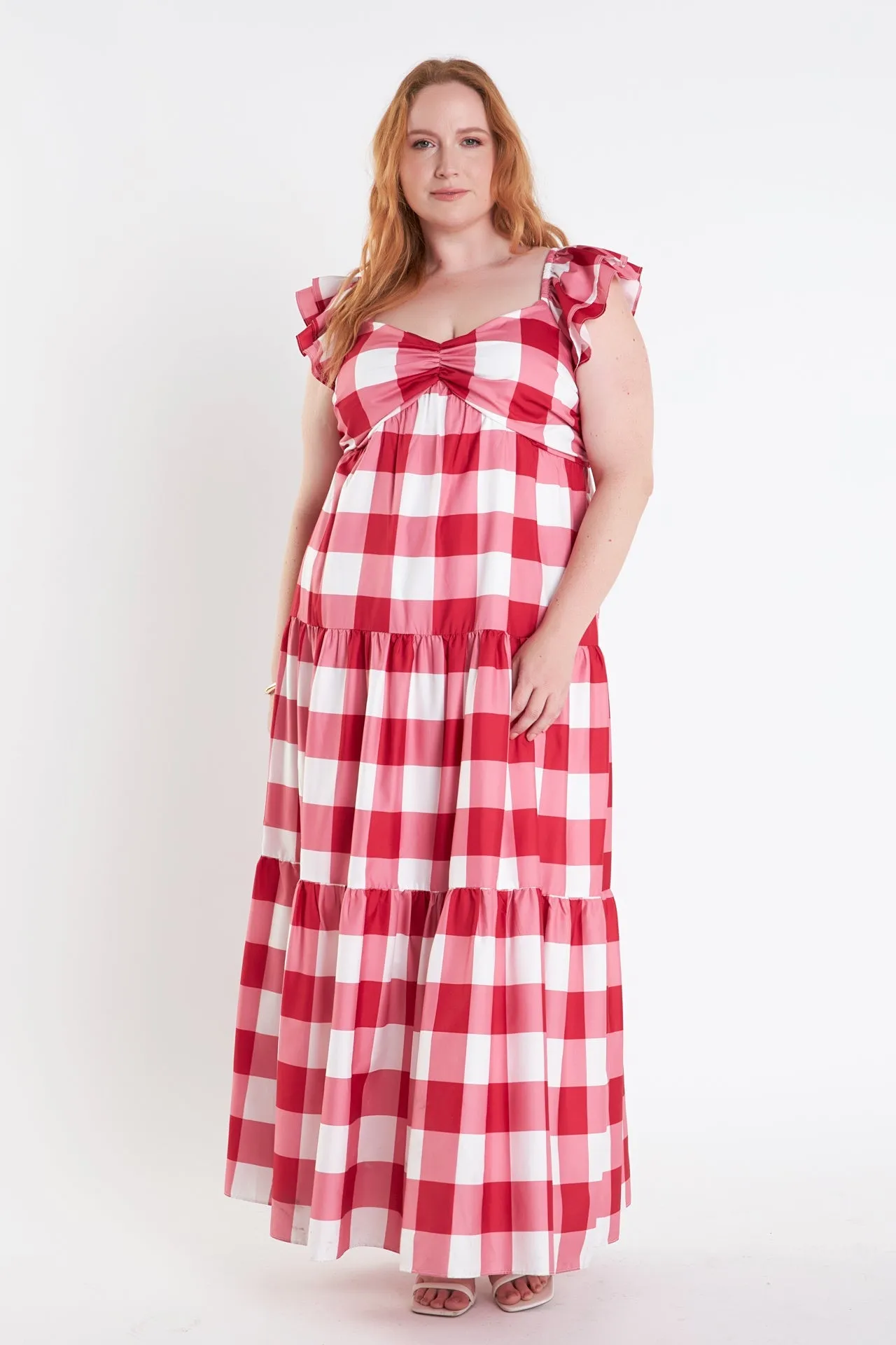 English Factory - Plus Size Gingham Maxi Dress