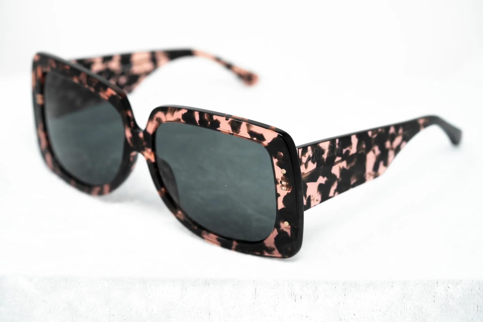 Erdem Sunglasses Oversized Pink Tortoise Shell and Grey