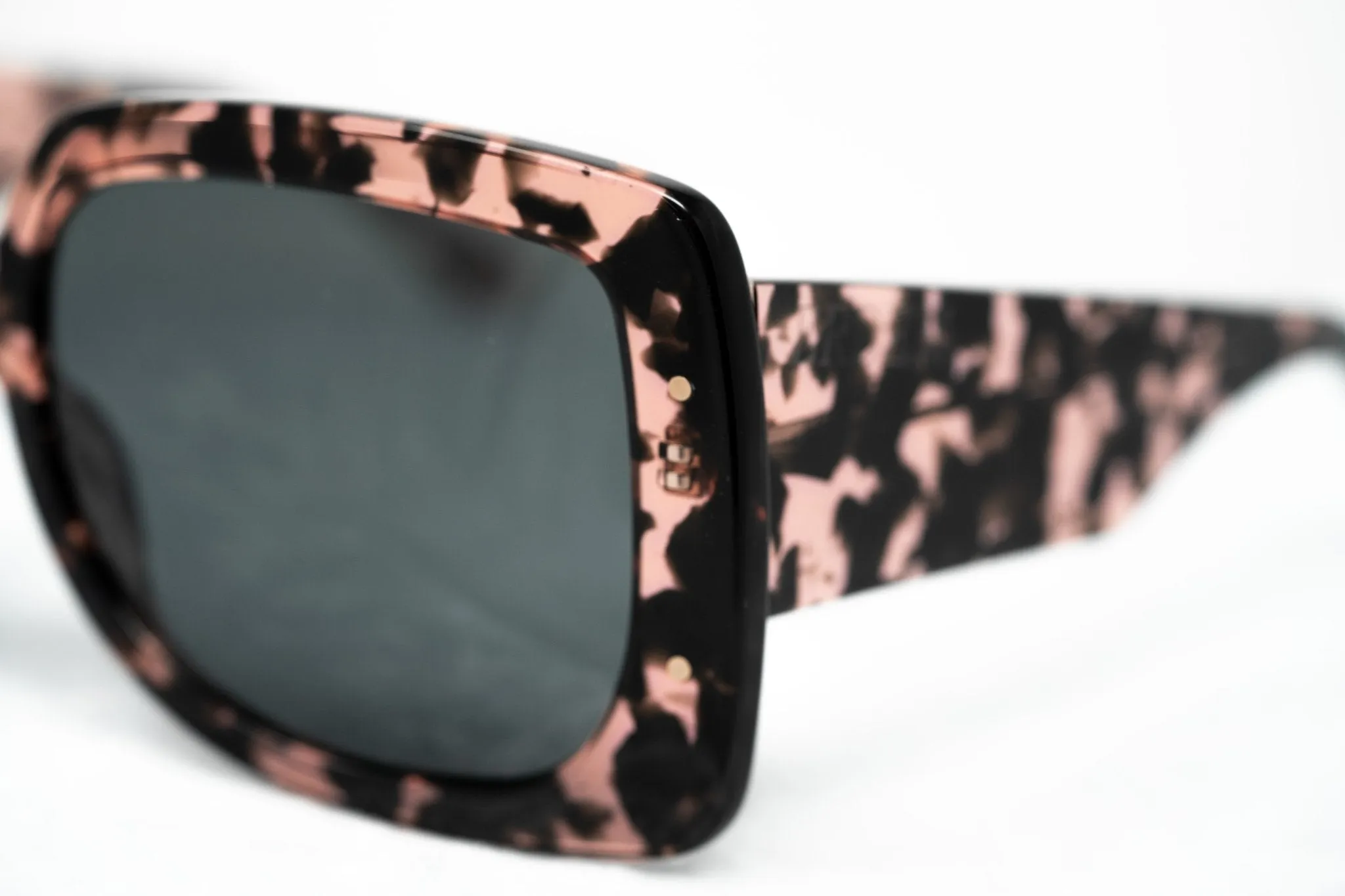 Erdem Sunglasses Oversized Pink Tortoise Shell and Grey