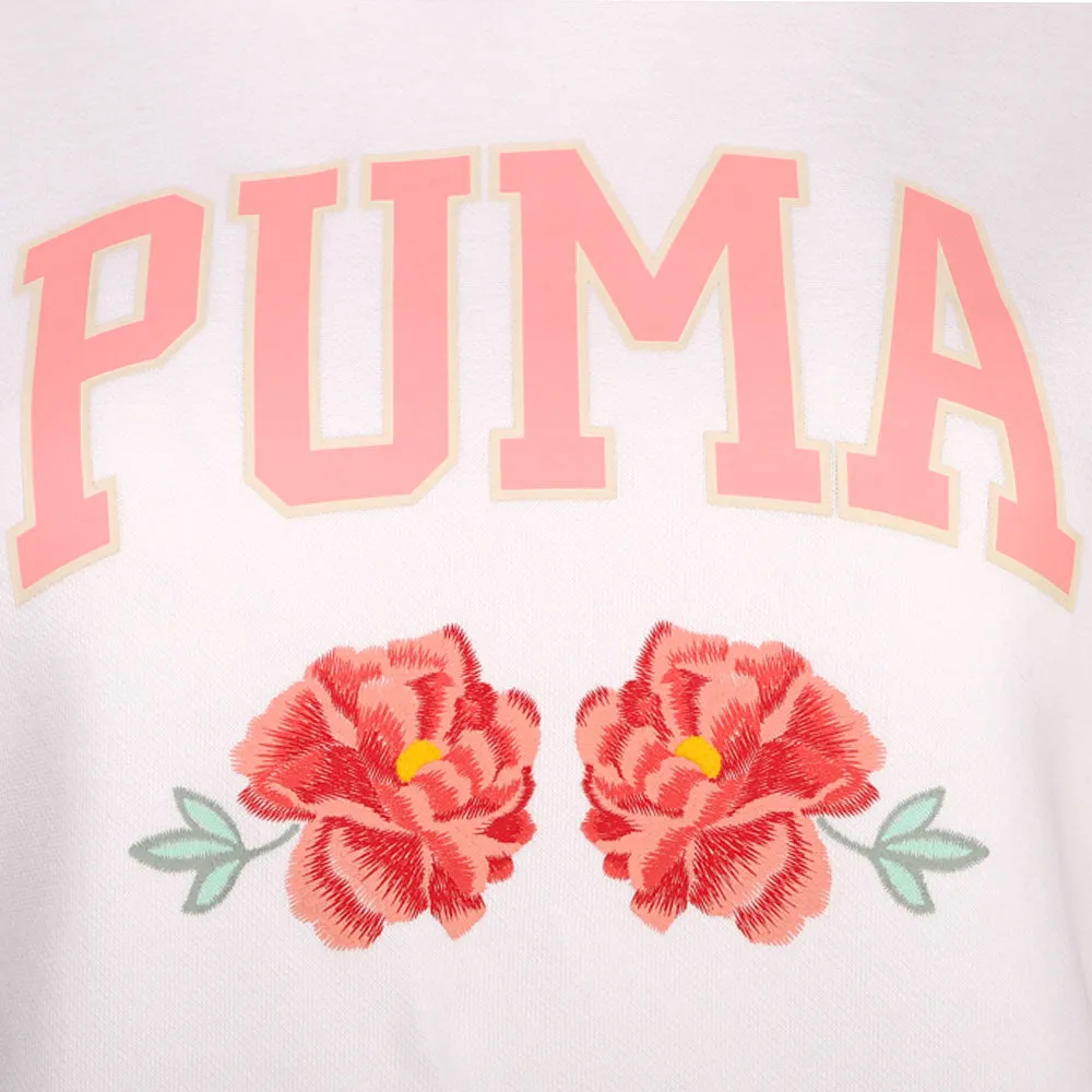 Faux Embroidery Floral Pullover Hoodie