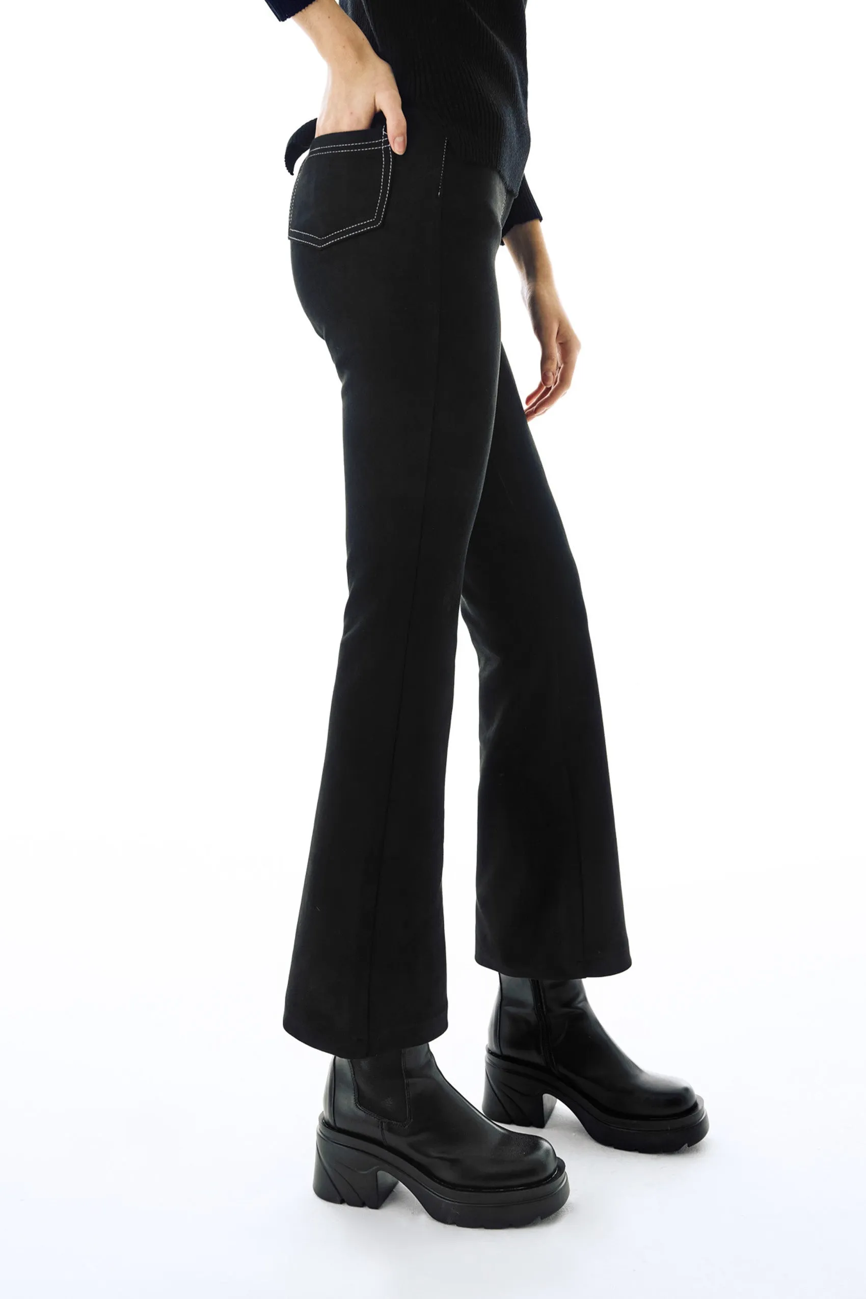 Faux Suede Bootcut Pants