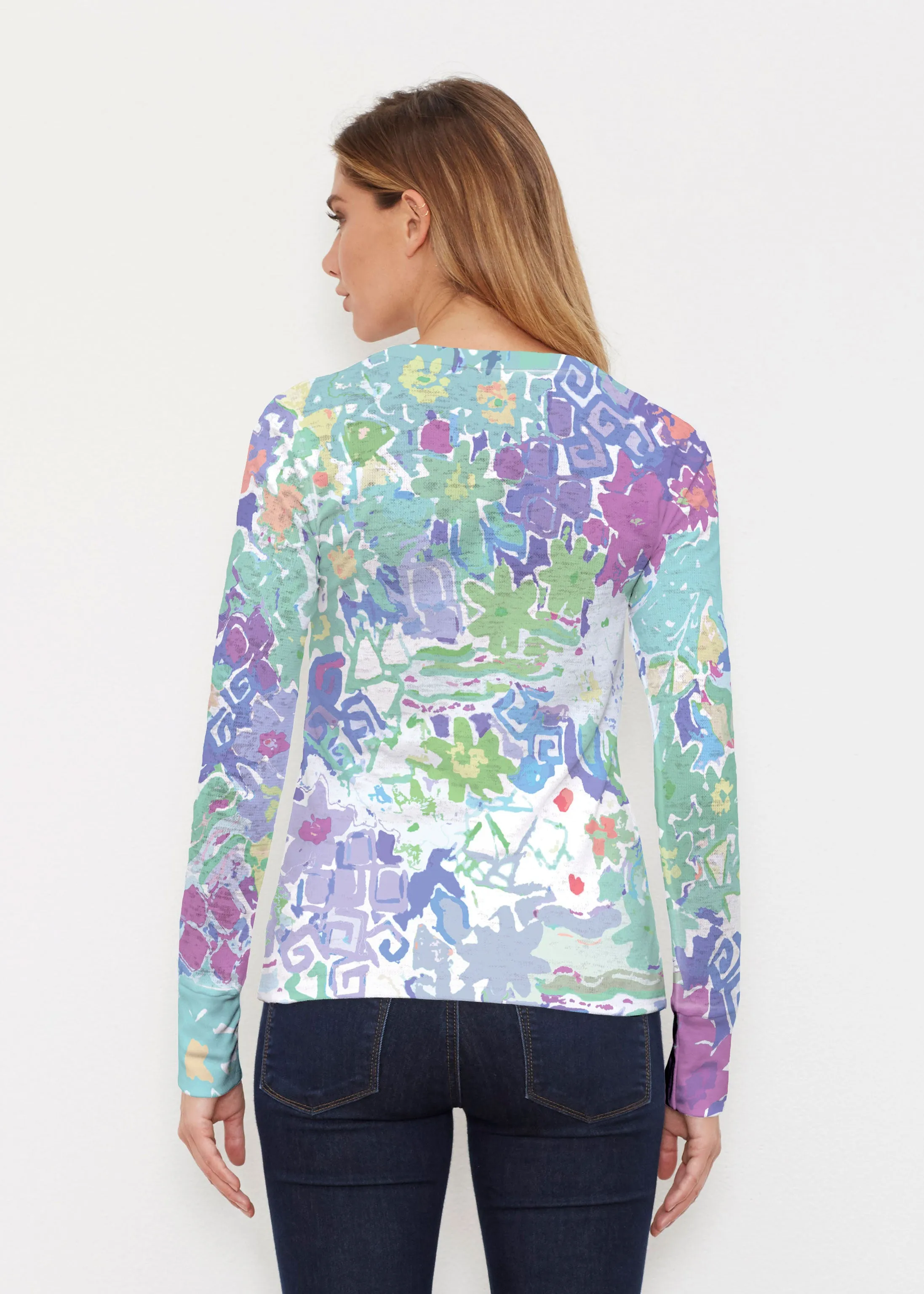 Floral Graffiti (19210) ~ Thermal Long Sleeve Crew Shirt