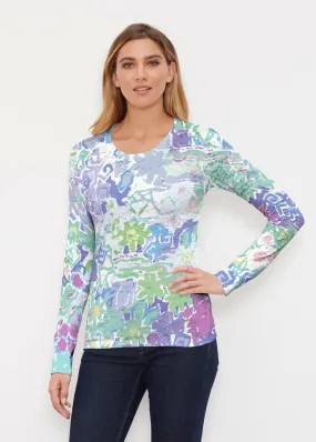 Floral Graffiti (19210) ~ Thermal Long Sleeve Crew Shirt