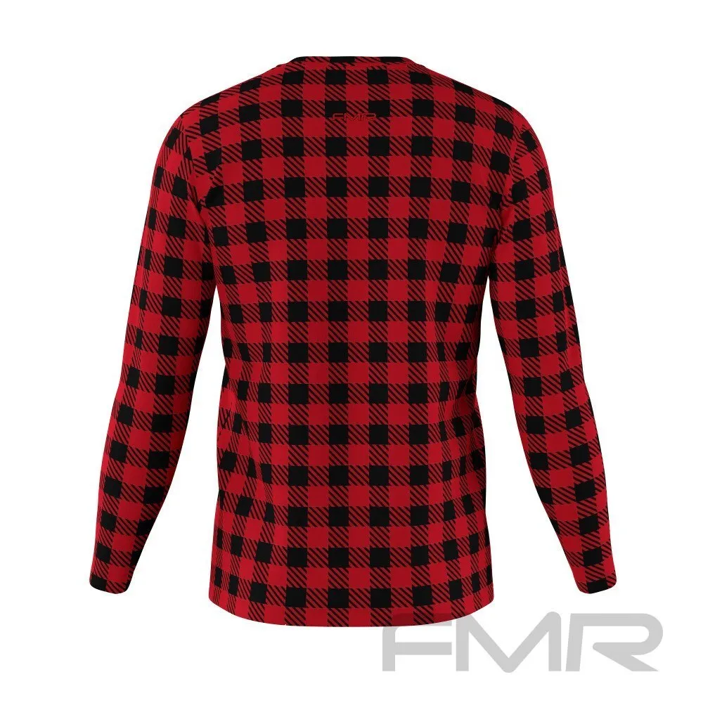 FMR Men's Check Technical Long Sleeve Running Shirt