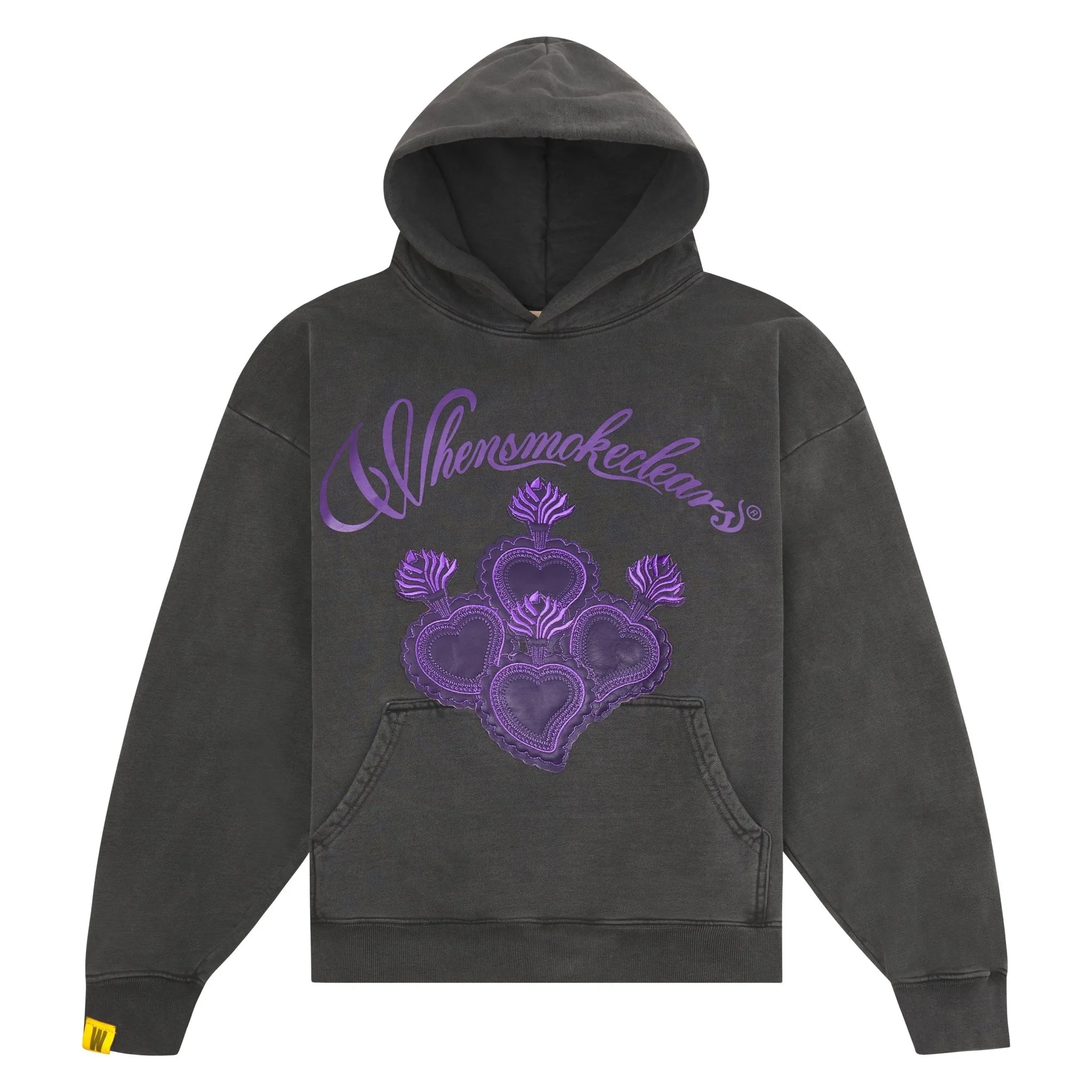 Fumi Leather Hoodie | Black/Purple