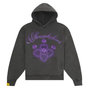 Fumi Leather Hoodie | Black/Purple