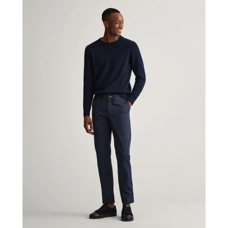 GANT Hallden Slim Fit 100% Organic Cotton Twill Chinos 1500038 - Marine