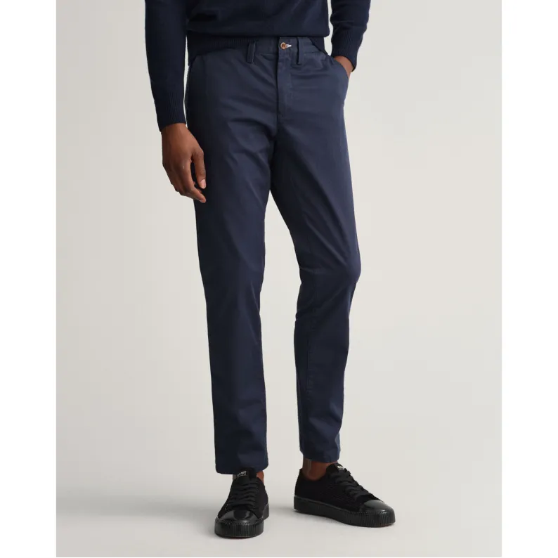 GANT Hallden Slim Fit 100% Organic Cotton Twill Chinos 1500038 - Marine