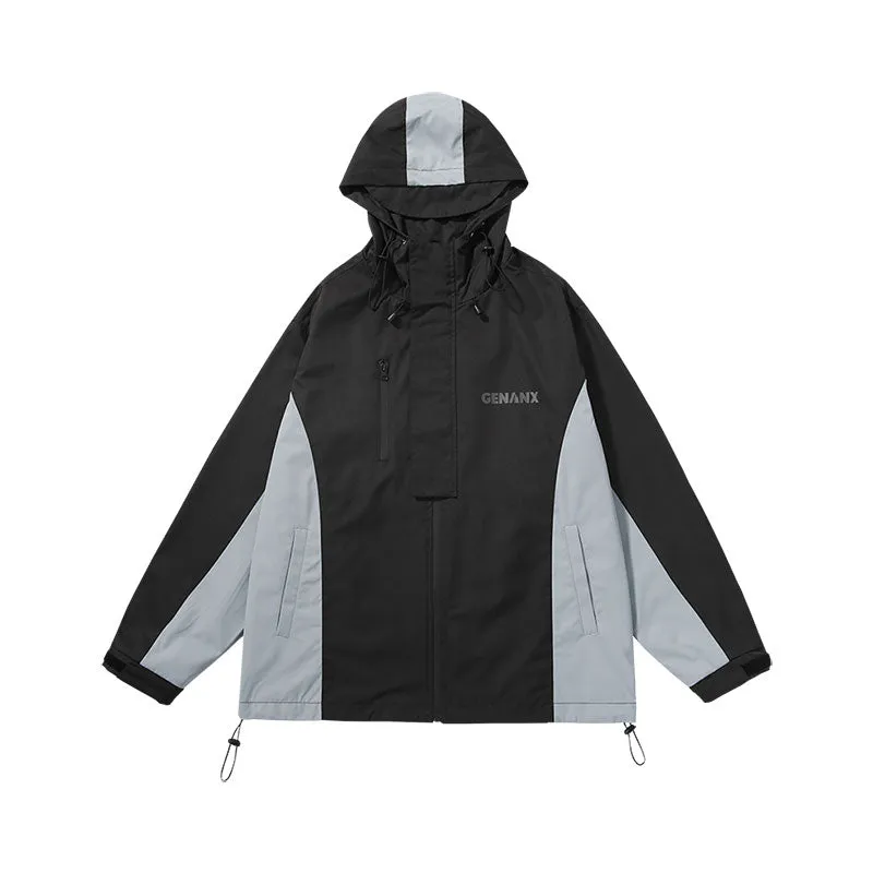 【GENANX2024NEW】3-in-1 waterproof, fleece-resistant, anti-static color patchwork Velcro sleeve jacket