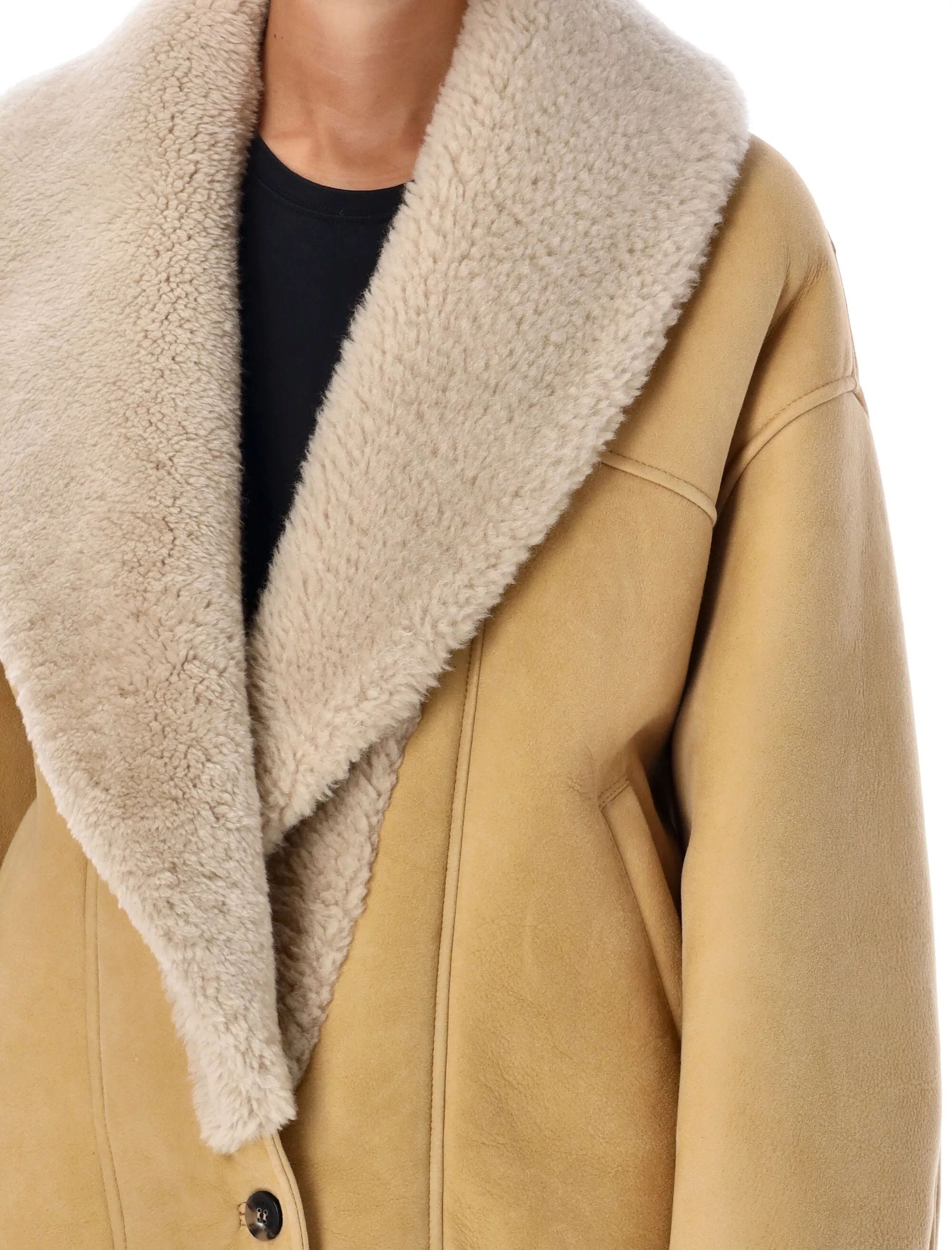 GOLDEN GOOSE Luxurious Shearling Leather Jacket with Relaxing Fit