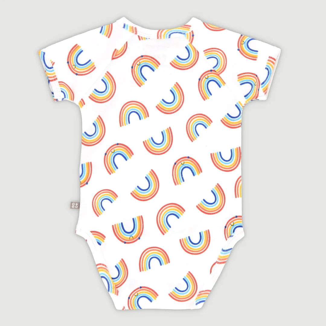 Happy Days Baby Short Sleeve Kimono Romper (Rainbow)