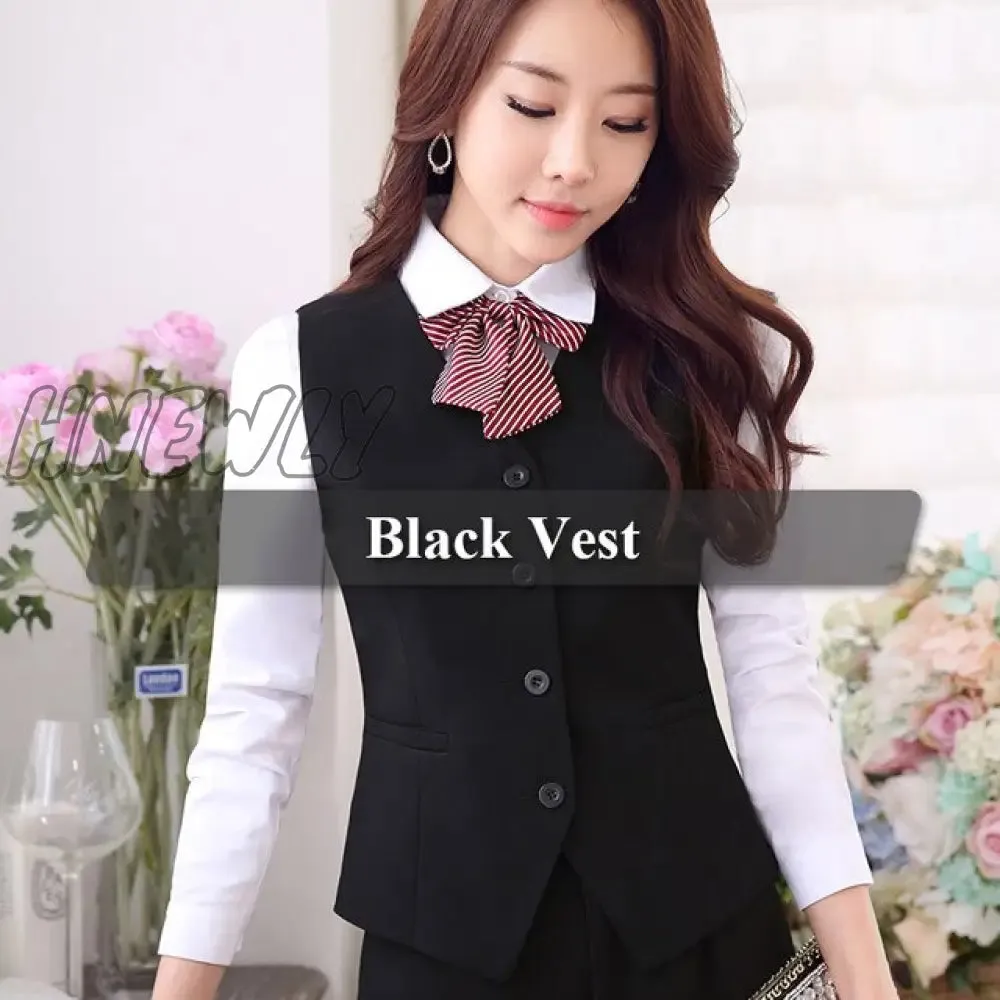 Hnewly Women Elegant OL Waistcoat Vest Gilet V-Neck Business Career Ladies Tops office Formal Work Wear Outerwear Casual Outfits for Women Winter