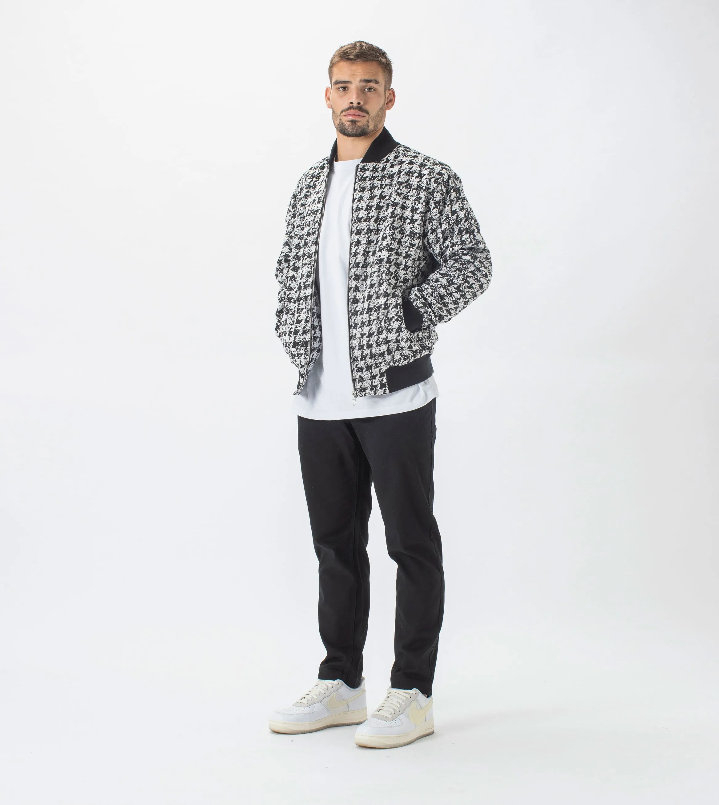 HT Zane Bomber Jacket Black/White