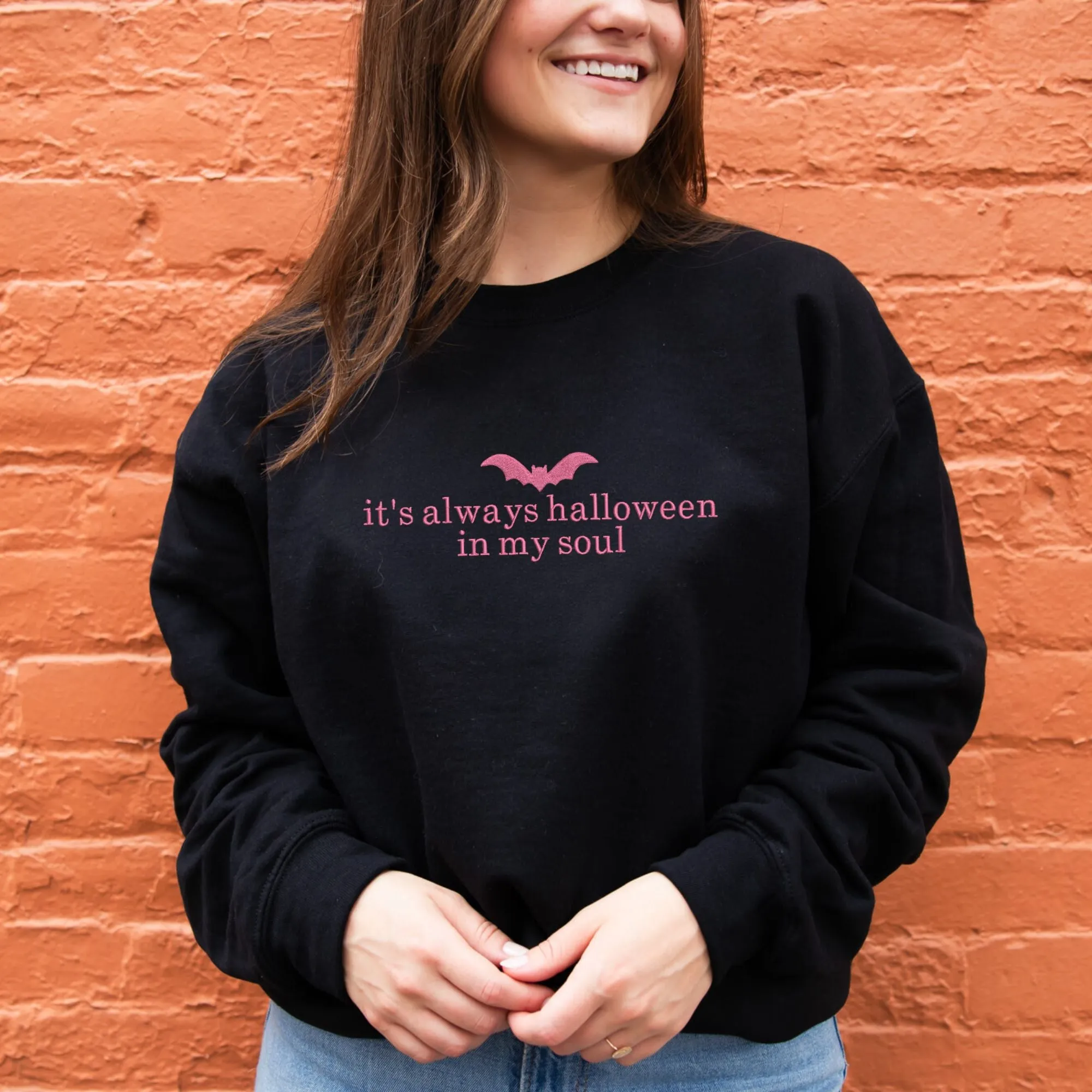 It's Always Halloween In My Soul Embroidered Gemma Crewneck Sweatshirt