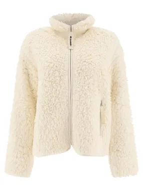 JIL SANDER Eco Shearling Winter Jacket in White