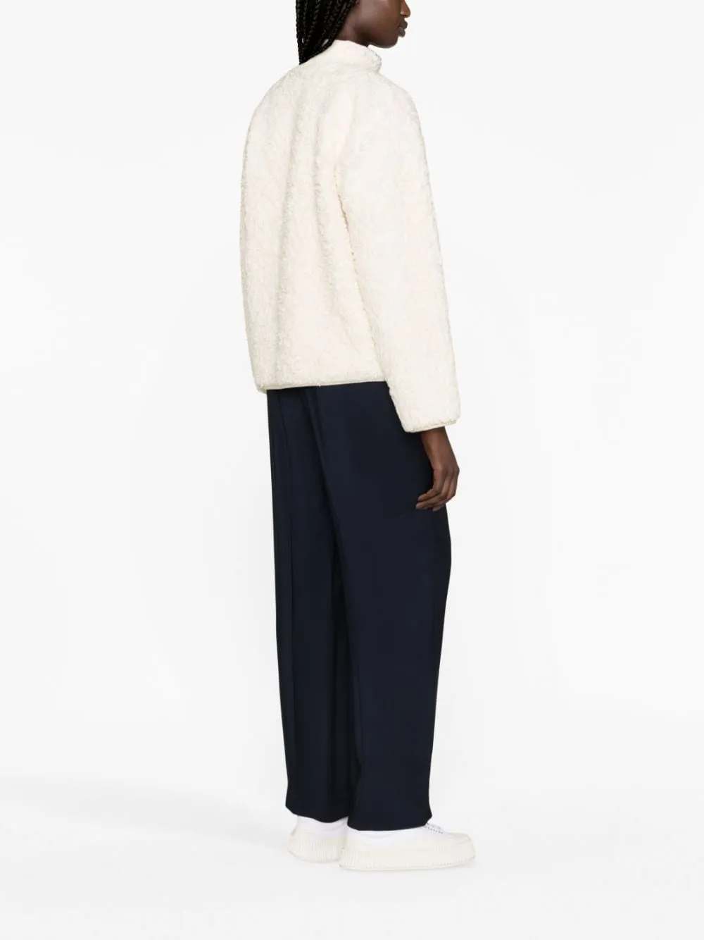 JIL SANDER Eco Shearling Winter Jacket in White