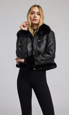 Jude Vegan Fur Shearling Combo Jacket