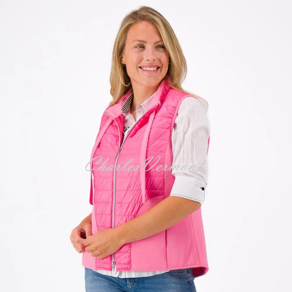 Just White Quilted Gilet with Rhinestone Detail - Style J3005 (Pink)