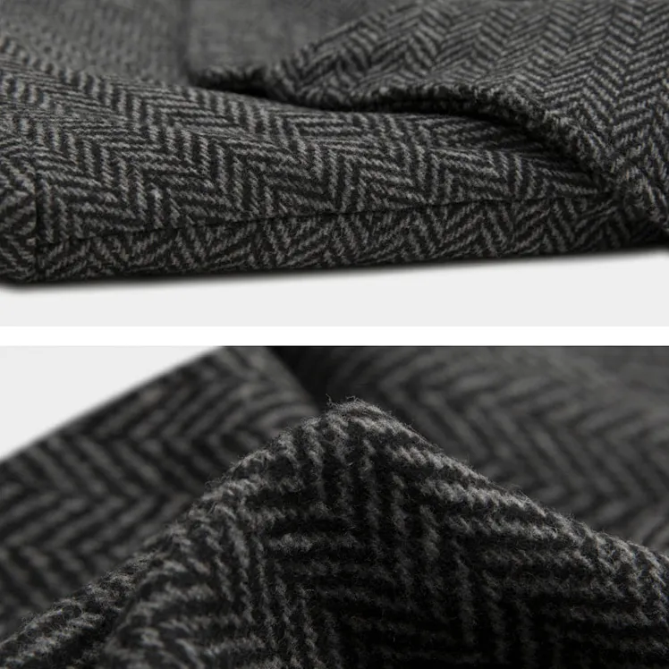 [Korean Style] 2 Color Herringbone Woolen Double Coats