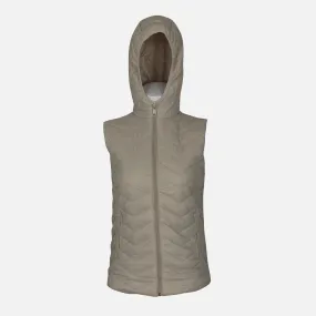 LADIES BASIC PUFFER GILET WITH HOOD