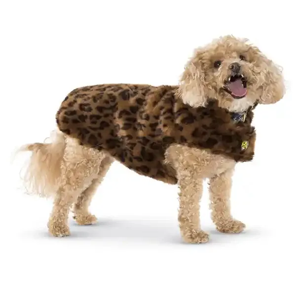 Leopard Faux Fur Dog Coat