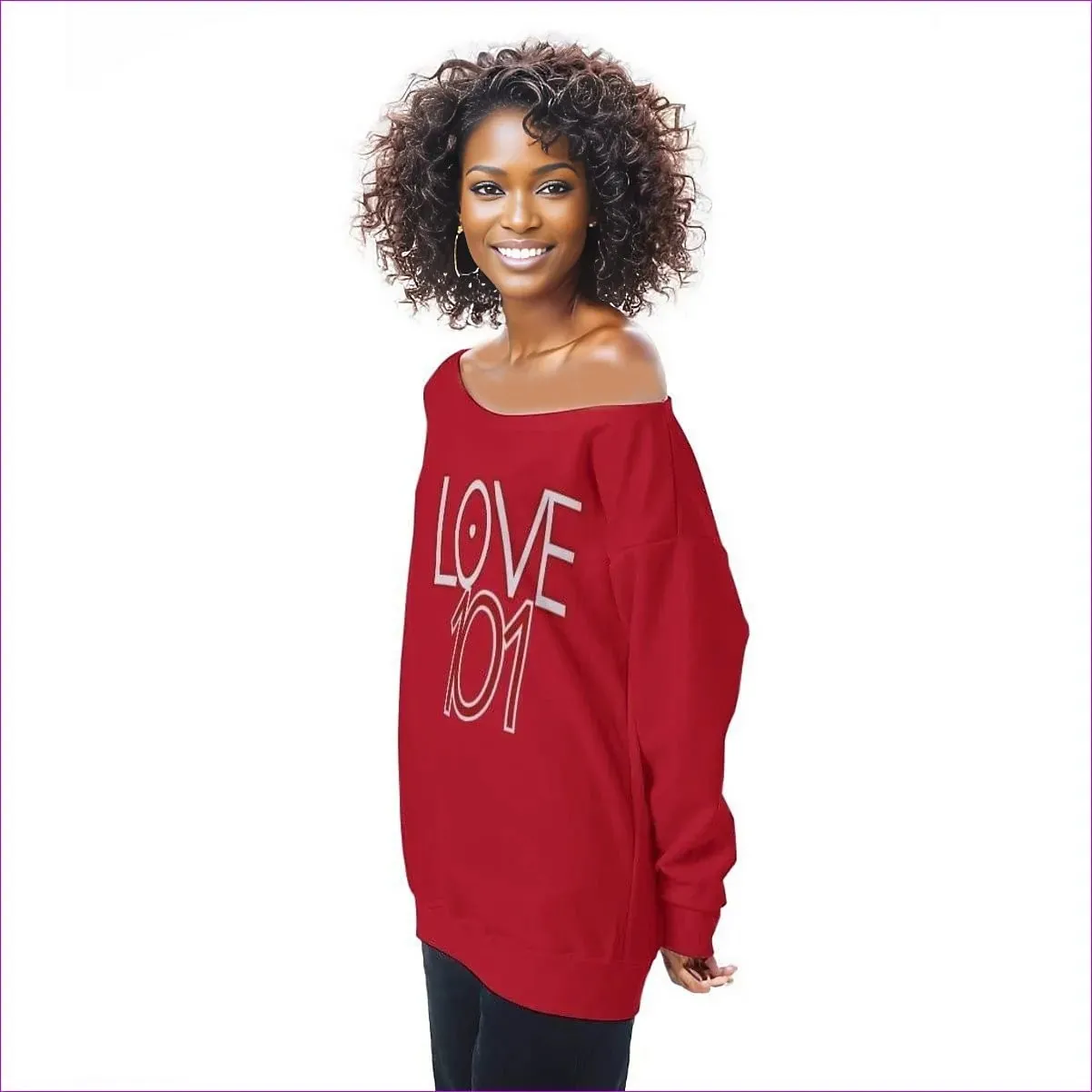 Love 101 Womens Off Shoulder Sweatshirt