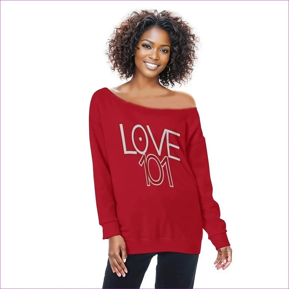 Love 101 Womens Off Shoulder Sweatshirt