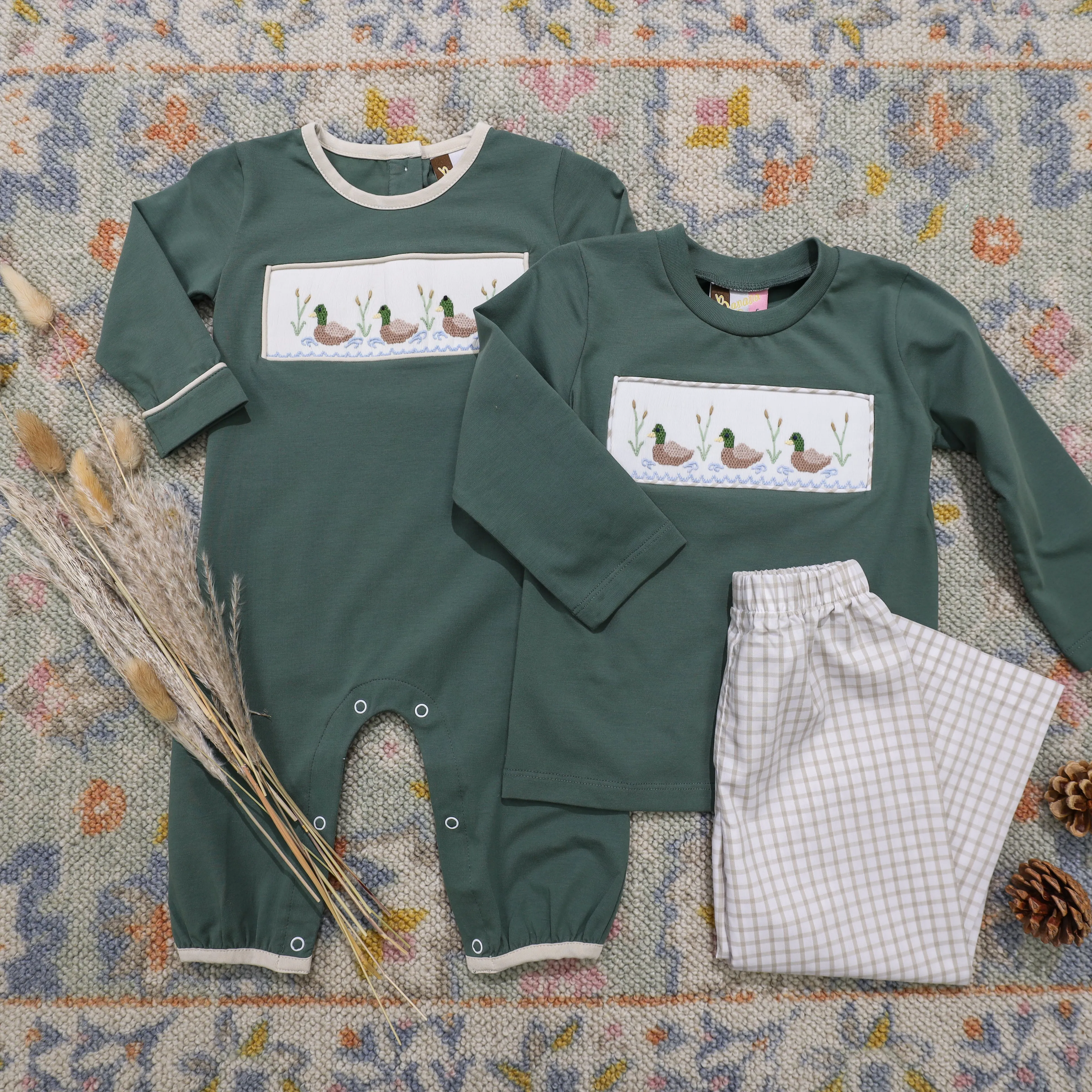 Mallard Duck Smocked Romper