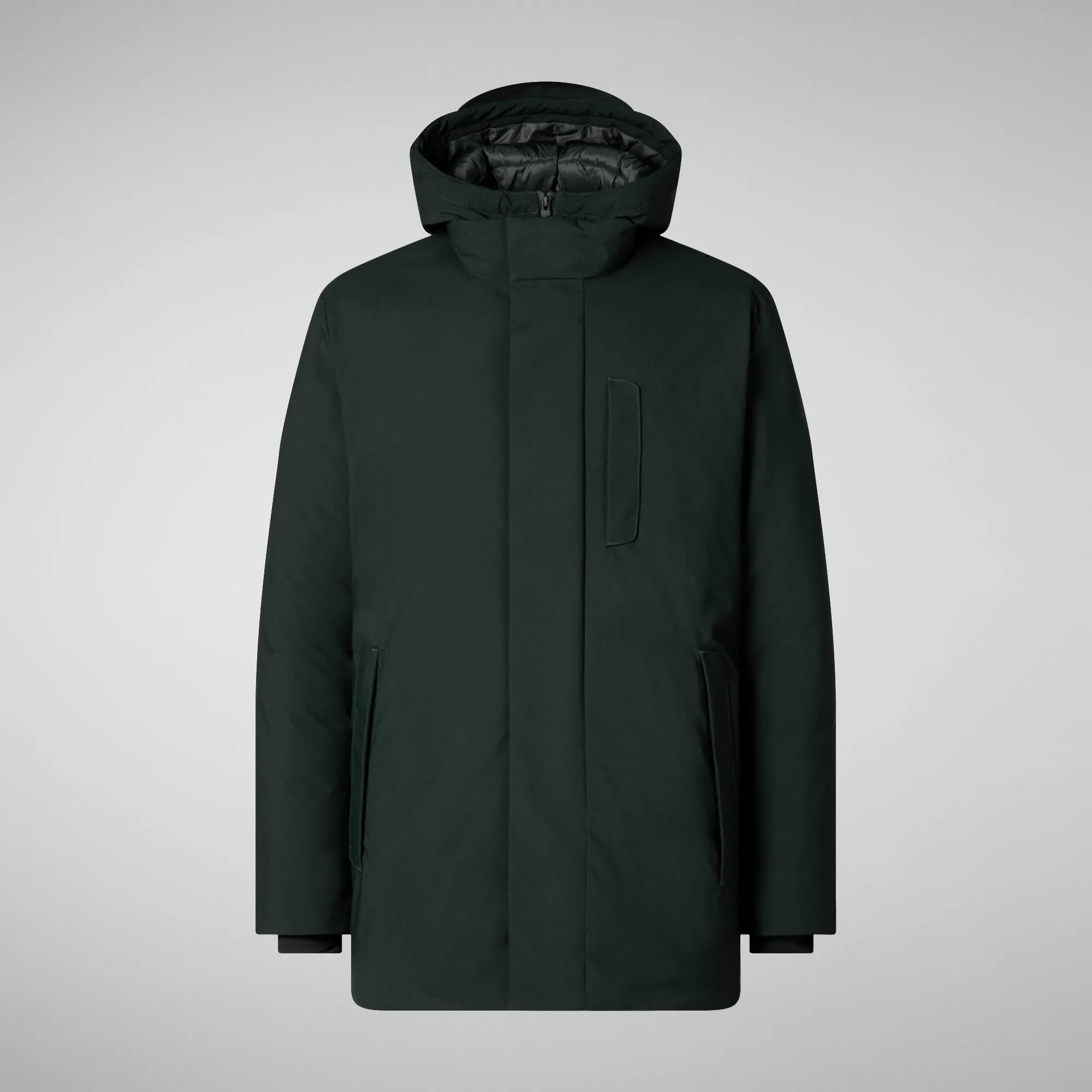 Man's hooded parka Sesle in green black