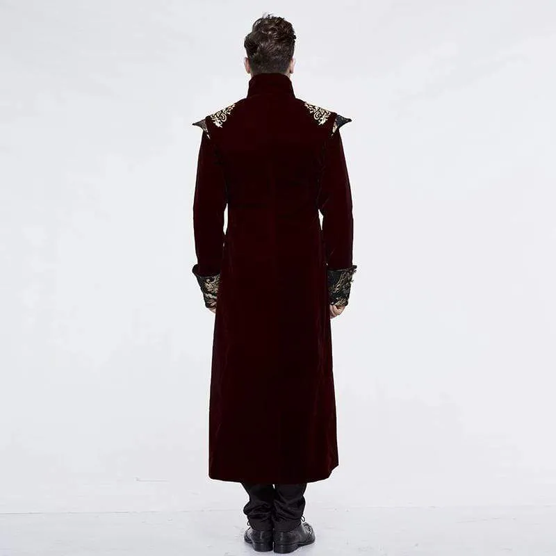 Men's Goth Jacquard Dovetail overcoat Red