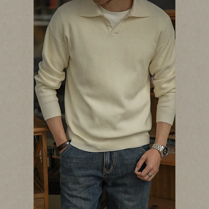 Men's V-neck Anti-pilling Pullover Work Sweater