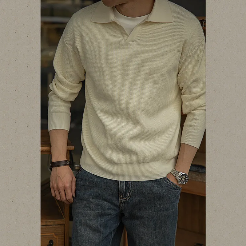 Men's V-neck Anti-pilling Pullover Work Sweater