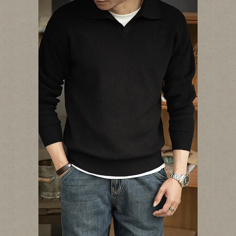 Men's V-neck Anti-pilling Pullover Work Sweater