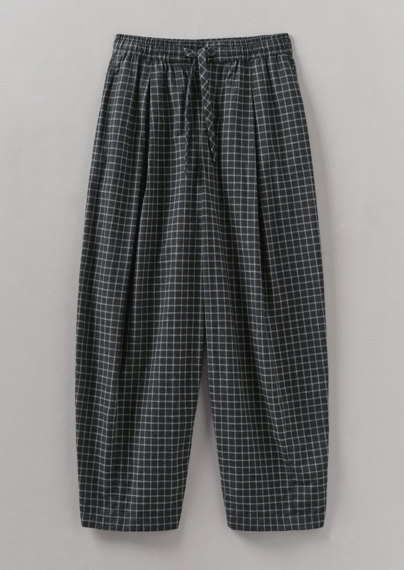 Minako Graph Check Cotton Cashmere Pants | Slate