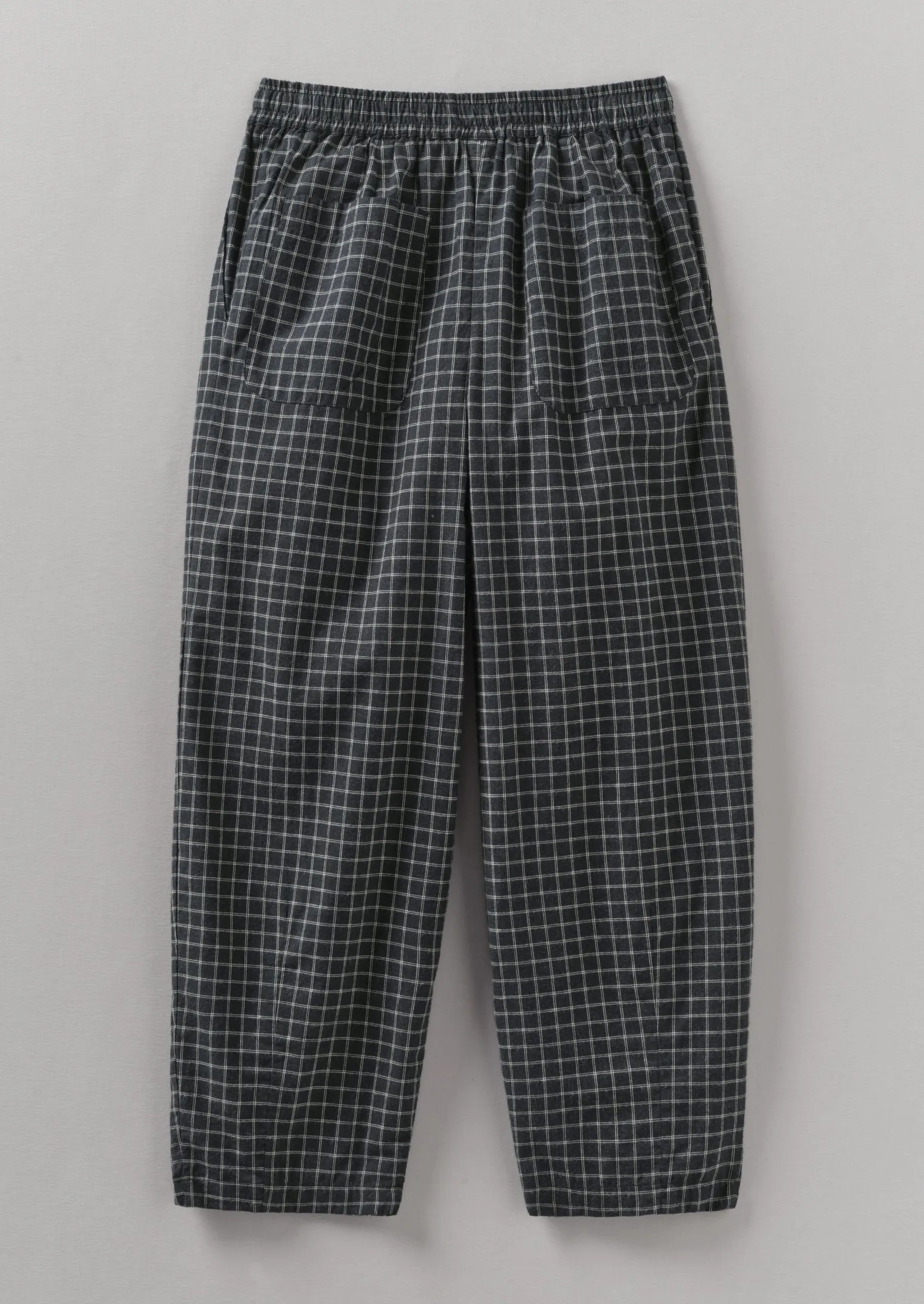 Minako Graph Check Cotton Cashmere Pants | Slate