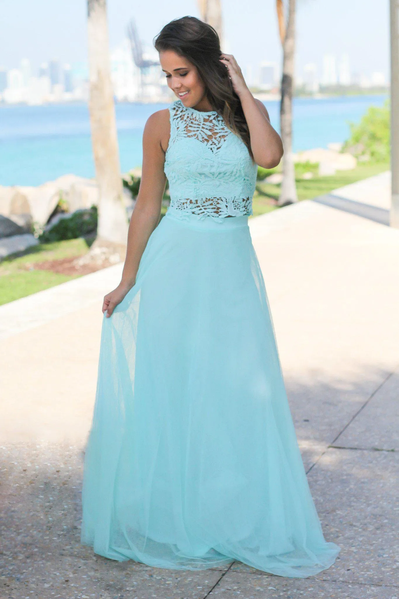 Mint Tulle Two Piece Set