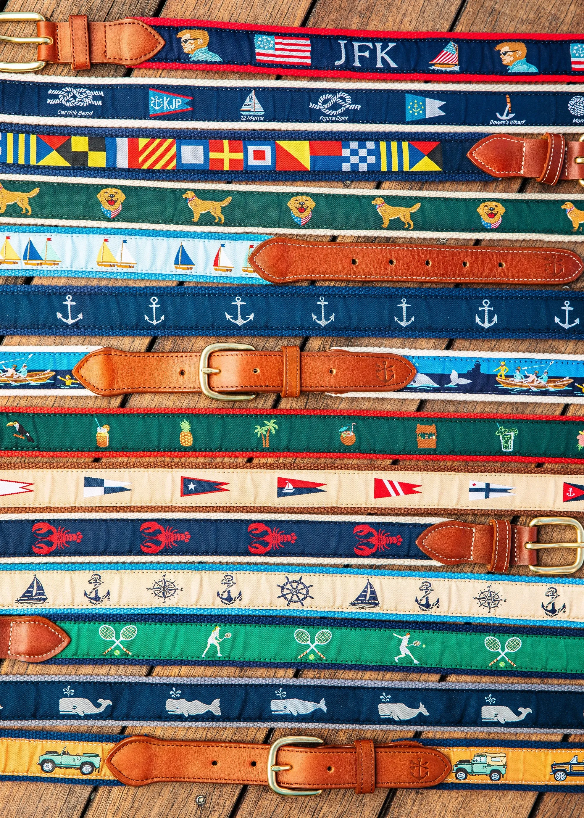 Nautical Pennant Flag Ribbon Belt