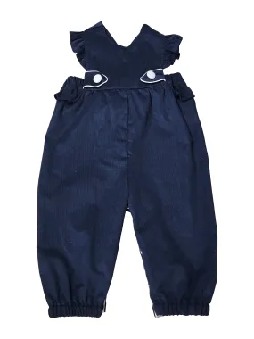 Navy corduroy girl romper