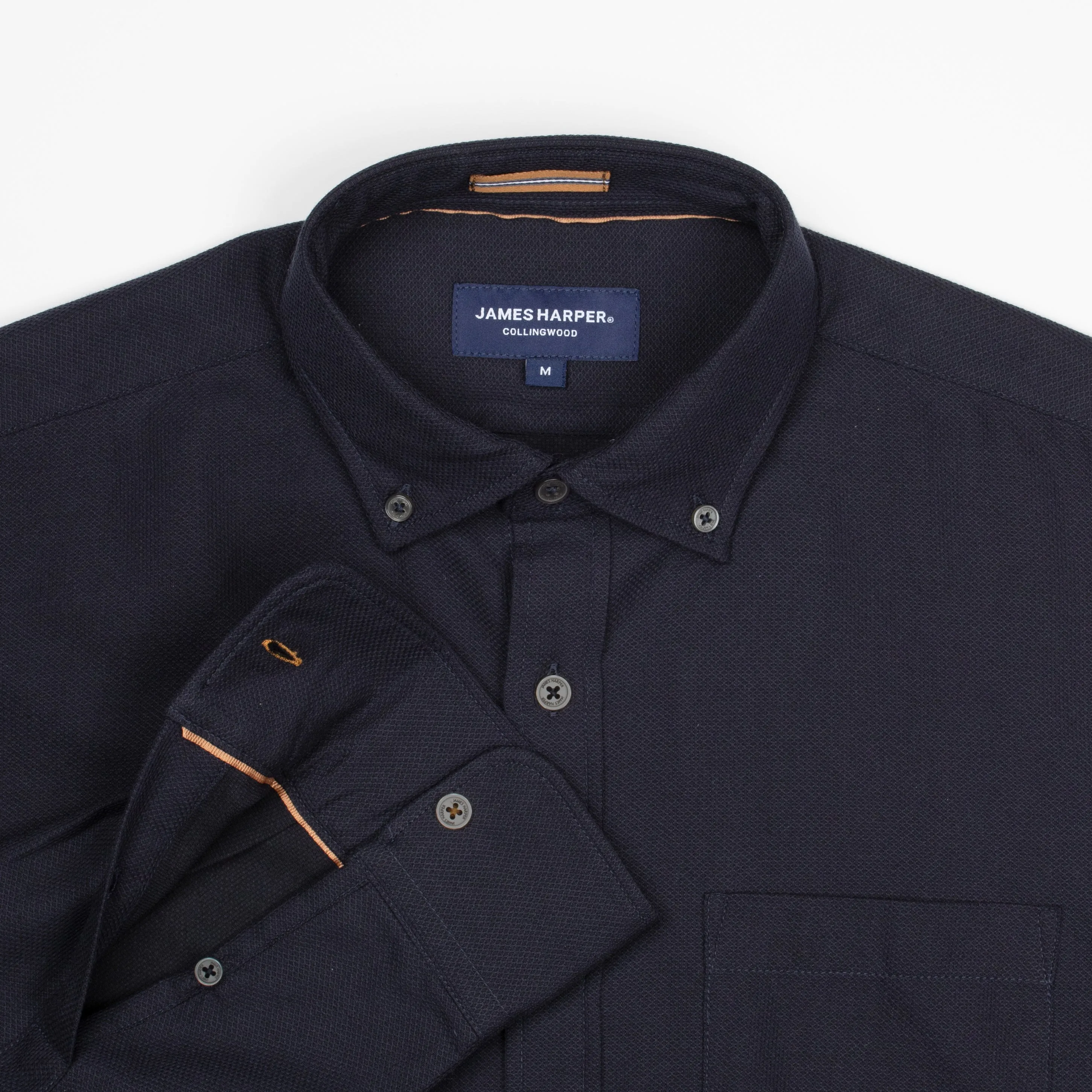 Navy Cotton Diamond Marle Shirt