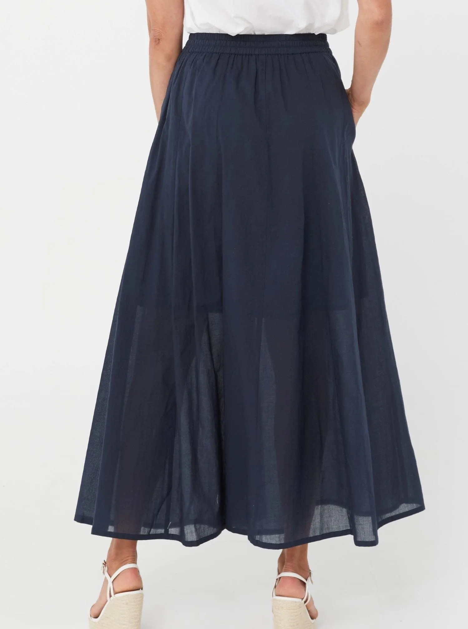 Navy Half Skirt | Women's Cotton Skirt | Loren Skirt - Navy